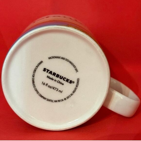 Starbucks Istanbul Turkiye Coffee Mug Global Icon 2012 Tan Light Blue EUC 16 Oz. - Picture 6 of 9